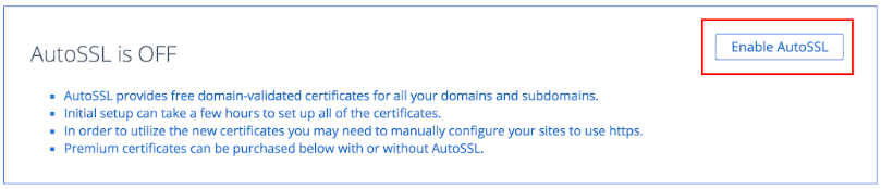 Enable AutoSSL