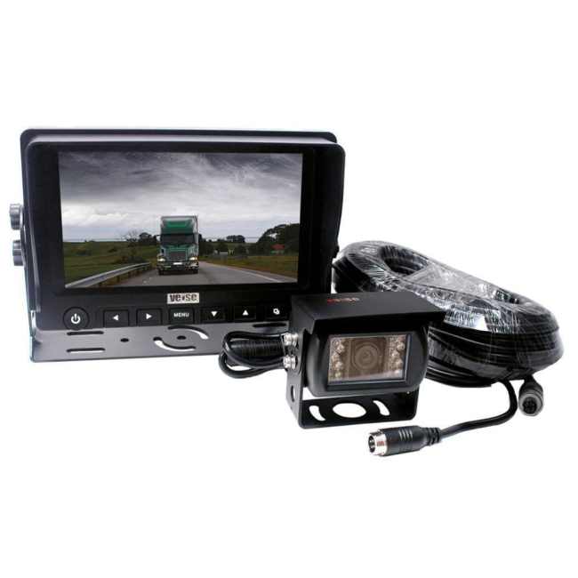 Ryggekamerasett 12-24V  7"  kablet skjerm