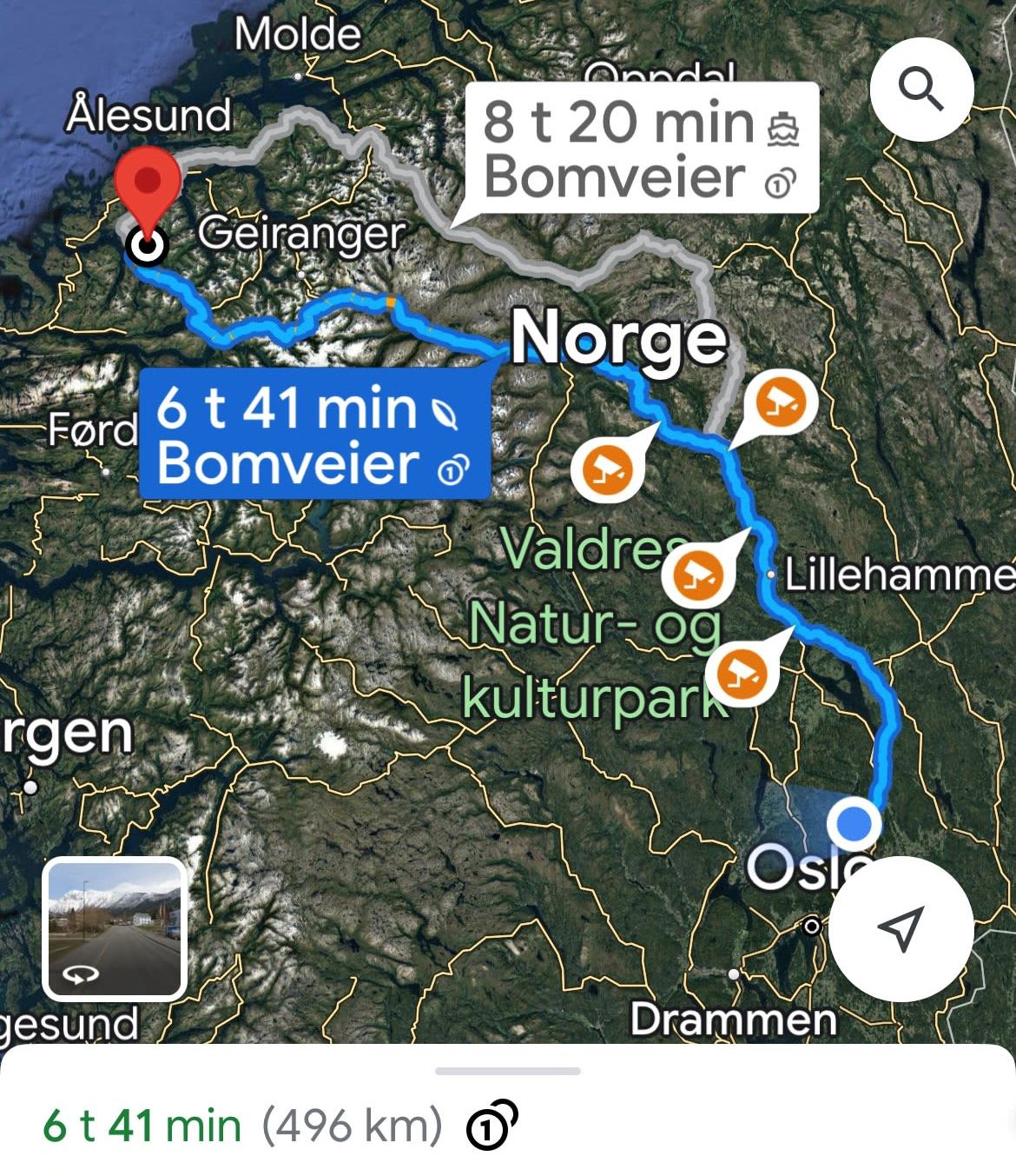 Reiserute Oslo - Ørsta
