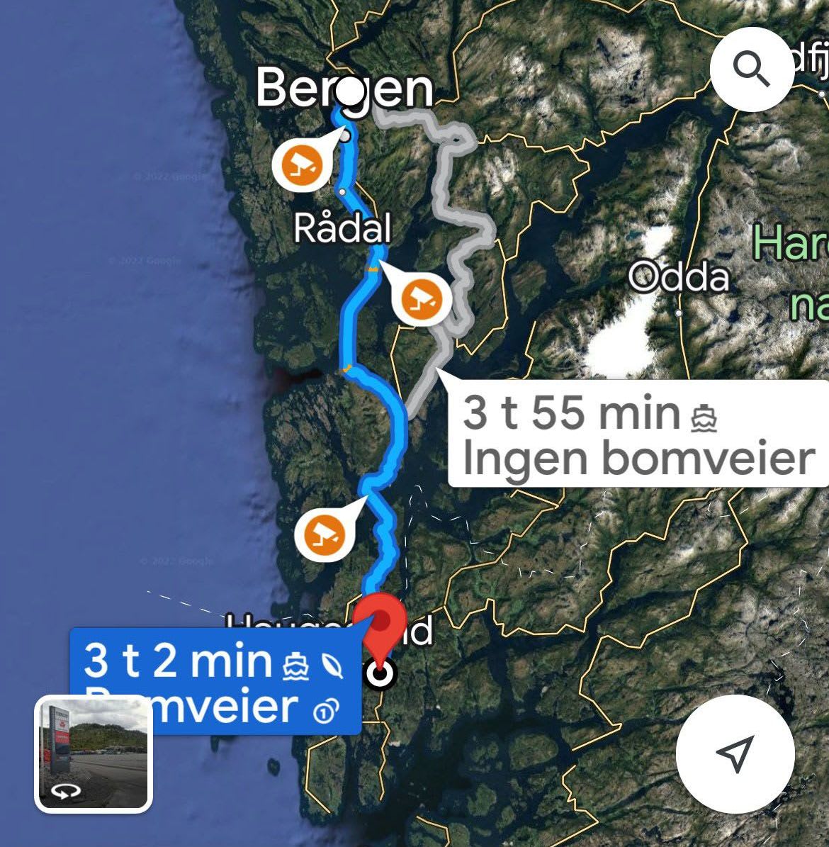 Reiserute Haugesund - Bergen