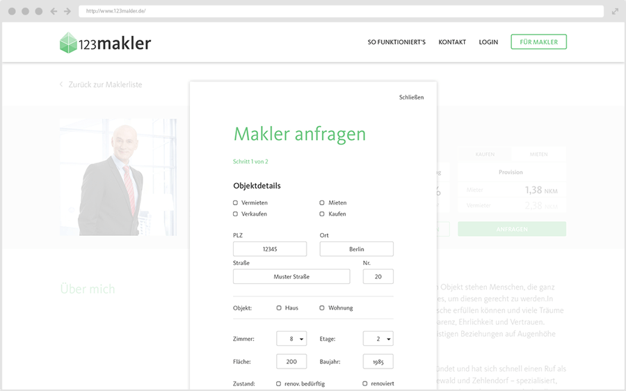 Makler zu Immobilie suchen