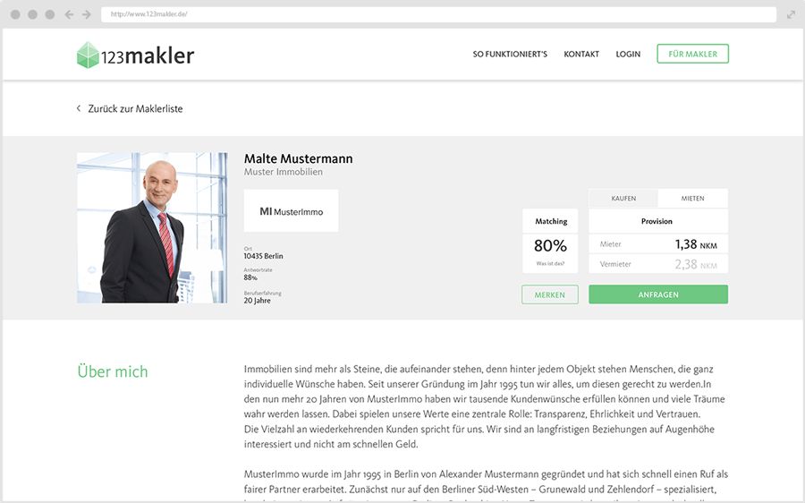 Makler direkt kontaktieren