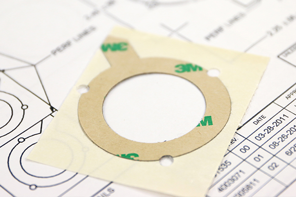 Die-cut prototype of CAD drawing