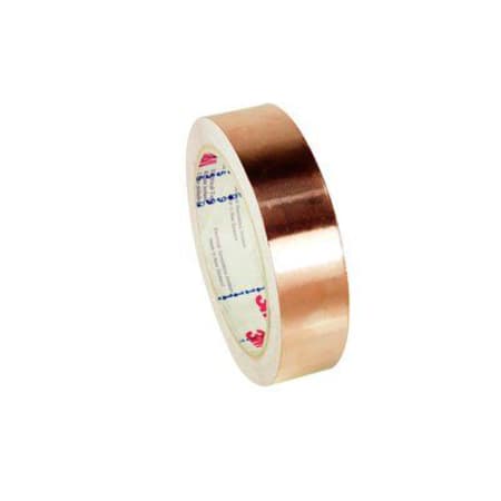 The image shown is representative of the product family and may not specifically be the individual item.  3M™ Copper Foil EMI Shielding Tape 1182 is a 3.5 mil thick acrylic adhesive shielding tape. This flame retardant tape is designed to bond 2 surfac…