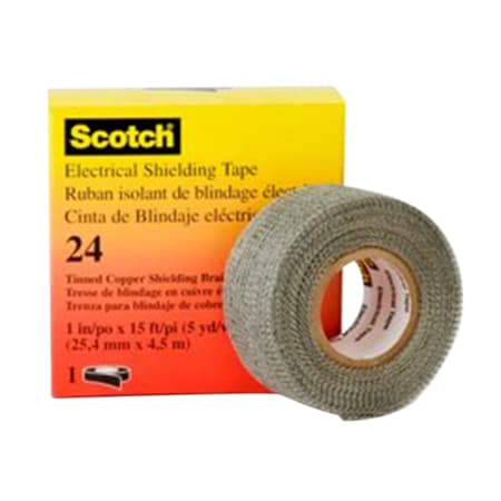 The image shown is representative of the product family and may not specifically be the individual item.  Scotch® Tape 24 is a 16 mil thick, premium grade electrical tape for use with power cable insulations and high voltage splicing/terminating materi…