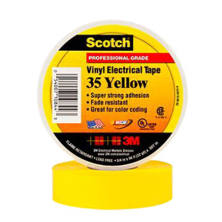 The image shown is representative of the product family and may not specifically be the individual item.  Scotch® Vinyl Color Coding Electrical Tape 35 is a 7 mil thick, premium grade, color coded electrical tape. This flame retardant tape is suitable …