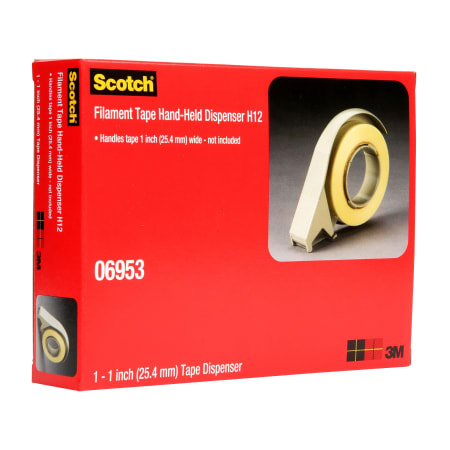 3M H12 Scotch® Hand Held Filament Tape Dispenser, 1, Gray, 6/Case