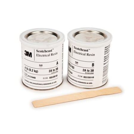 The image shown is representative of the product family and may not specifically be the individual item.  3M™ Scotchcast™ Electrical Resin 208N is a 2 part, liquid resin that is useful for electronic and electrical applications requiring the highest le…