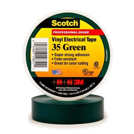 The image shown is representative of the product family and may not specifically be the individual item.  Scotch® Vinyl Color Coding Electrical Tape 35 is a 7 mil thick, premium grade, color coded electrical tape. This flame retardant tape is suitable …