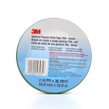 The image shown is representative of the product family and may not specifically be the individual item.  3M™ General Purpose Vinyl Tape 764 is an economical vinyl tape option for color coding, bundling and safety marking applications. We've designed t…