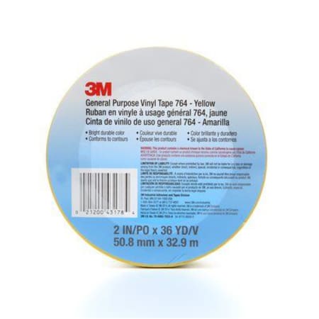 The image shown is representative of the product family and may not specifically be the individual item.  3M™ General Purpose Vinyl Tape 764 is an economical vinyl tape option for color coding, bundling and safety marking applications. We've designed t…