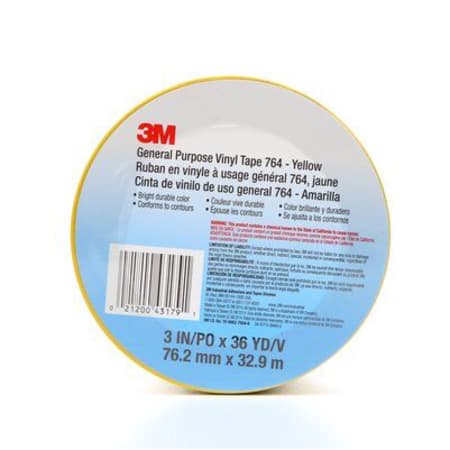 The image shown is representative of the product family and may not specifically be the individual item.  3M™ General Purpose Vinyl Tape 764 is an economical vinyl tape option for color coding, bundling and safety marking applications. We've designed t…