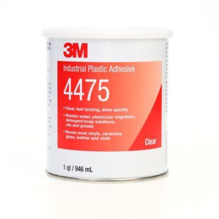 The image shown is representative of the product family and may not specifically be the individual item.  3M™ Industrial Plastic Adhesive 4475 dries quickly with an open bond time of approximately 20 minutes. Its assembled bonds are proven to be strong…