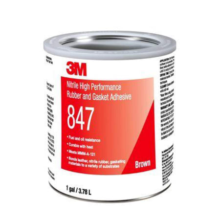 The image shown is representative of the product family and may not specifically be the individual item.  3M™ Nitrile High Performance Rubber and Gasket Adhesive 847 is a versatile, solvent based, high performance adhesive with comparatively low viscos…