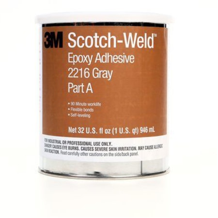 The image shown is representative of the product family and may not specifically be the individual item.  3M™ Scotch-Weld™ Epoxy Adhesive 2216 is a flexible, two-part epoxy adhesive that cures at room temperature. It provides a high strength bond with …