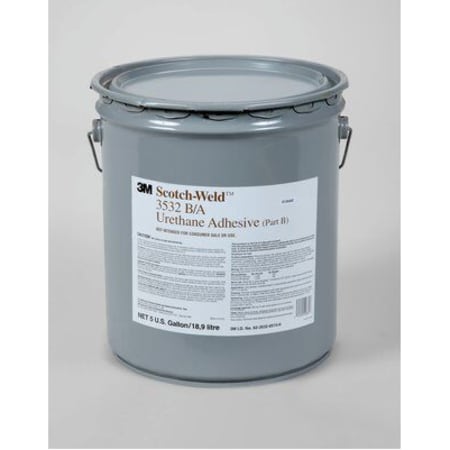 The image shown is representative of the product family and may not specifically be the individual item.  3M™ Scotch-Weld™ Urethane Adhesive 3532 is a brown, non-sag, two-component polyurethane adhesive. This urethane adhesive has a 10 minute work life…