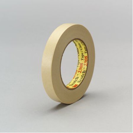 The image shown is representative of the product family and may not specifically be the individual item.  3M™ Masking Tape 2308 is a general purpose masking tape designed with a natural rubber adhesive that sticks easily and instantly. 3M™ Masking Tape…