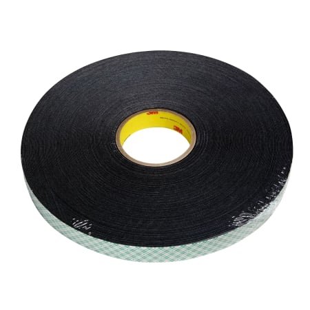 The image shown is representative of the product family and may not specifically be the individual item.  3M™ Double Coated Urethane Foam Tape 4052 is a black, 0.031 in. (0.8 mm) thick, double coated, open cell urethane foam tape that offers high shear…