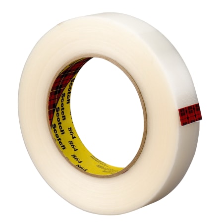 The image shown is representative of the product family and may not specifically be the individual item.  Our Scotch® Reinforced Strapping Tape 864 is a higher strength, reinforced tape specifically formulated for L-clip applications, bundling and stra…