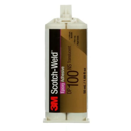 The image shown is representative of the product family and may not specifically be the individual item.  3M Scotch-Weld epoxy adhesive DP100NS is a non-sag, two-part, rigid epoxy adhesive offering a fast cure and machinability. It is a fast-setting ep…