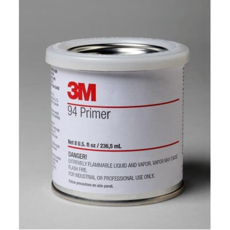 The image shown is representative of the product family and may not specifically be the individual item.  3M™ Tape Primer 94 can be used to improve the overall adhesion of tape, film and vinyl graphics to polyethylene, polypropylene, ABS, PET/PBT blend…