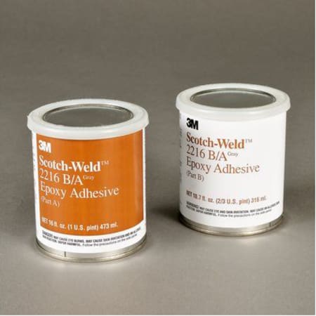 The image shown is representative of the product family and may not specifically be the individual item.  3M™ Scotch-Weld™ Epoxy Adhesive 2216 is a flexible, two-part epoxy adhesive that cures at room temperature. It provides a high strength bond with …