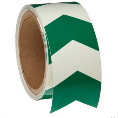 The image shown is representative of the product family and may not specifically be the individual item.  Brady Glow-in-the-Dark Arrow Tape. - Brady B324-A Series Glow-in-the-Dark Arrow Tape, Width: 2 Inch, Length: 5 Yard, Thickness: 0.008 Inch, Legend…