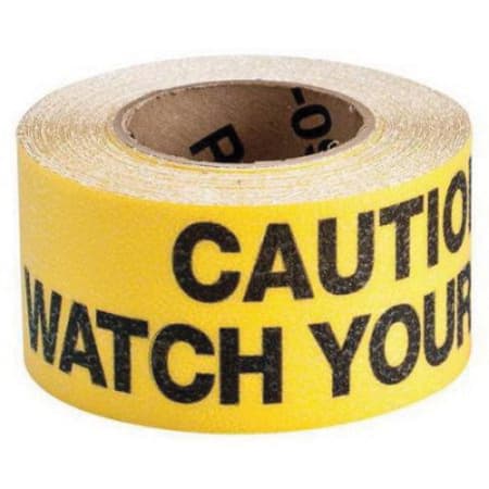 The image shown is representative of the product family and may not specifically be the individual item.  Made of B-819 matte anti-slip overlaminate with a printed message to caution employees about potential hazards. Black on yellow with a standard ro…