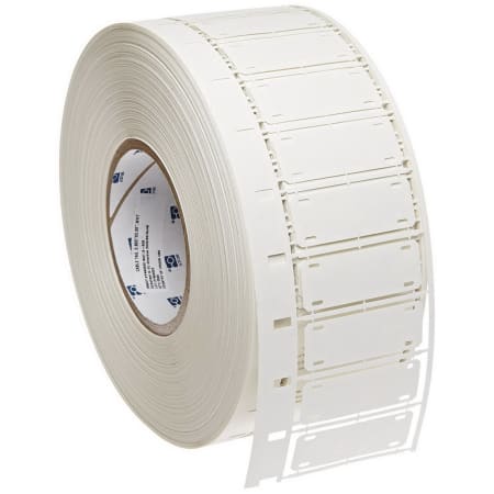 The image shown is representative of the product family and may not specifically be the individual item.  B-508 is a thermal transfer printable Nomex tag material. B-508 is designed as a high performance wire bundle and cable identification tag for use…