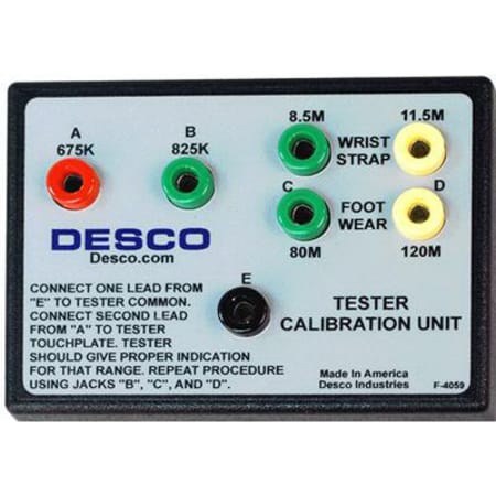 The image shown is representative of the product family and may not specifically be the individual item.  The Desco Calibration Unit is designed to verify whether a tester is operating within specifications. The Calibration Unit is manufactured with in…