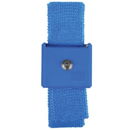 Desco 09060 Adjustable Hook and Loop D-Ring Wrist Strap Band, Universal, 4  mm Stud Snap, Royal Blue, Each