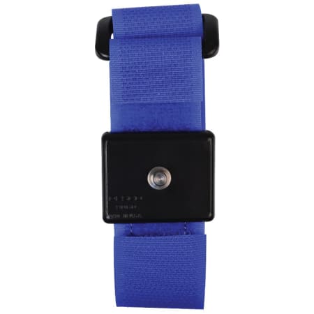 Desco 09060 Adjustable Hook and Loop D-Ring Wrist Strap Band, Universal, 4  mm Stud Snap, Royal Blue, Each