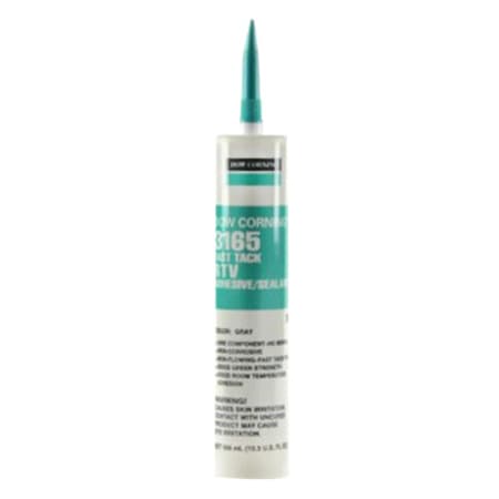 The image shown is representative of the product family and may not specifically be the individual item.  Dow Corning 3165 fast tack RTV adhesive sealant gray is a one component, room temperature curing, silicone adhesive that is used for assembling pr…