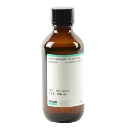 The image shown is representative of the product family and may not specifically be the individual item.  Dow Corning OS-20 fluid is an ozone-safe volatile methylsiloxane (VMS) fluid developed specifically for use as a precision cleaning agent and carr…