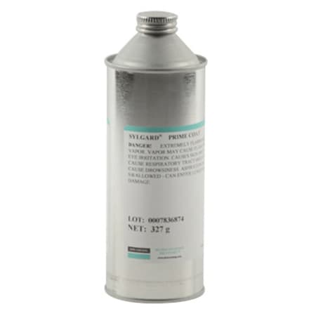 The image shown is representative of the product family and may not specifically be the individual item.  Dow Corning Sylgard® Primer. - Clear primer in heptane solvent for use with addition cure products. Water resistant.