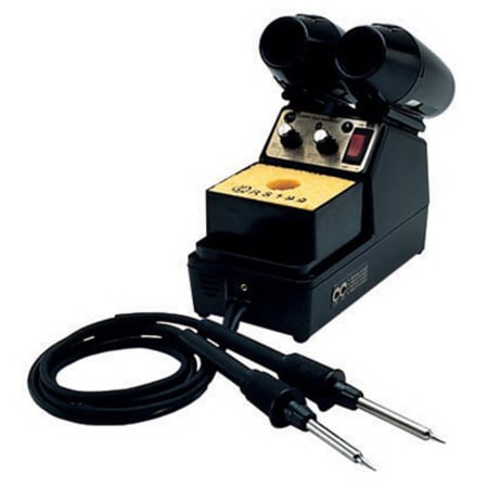 The image shown is representative of the product family and may not specifically be the individual item.  Dual temp controlled soldering station. Reliability and cost efficiency make these the most popular soldering stations for the assembly line. Feat…