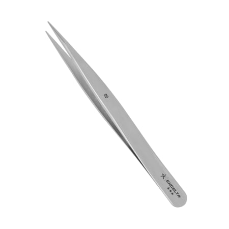 The image shown is representative of the product family and may not specifically be the individual item.  The 00 straight medium pointed tweezer is the most popular general purpose tweezers used without magnification. It is made of carbon tool steel wi…