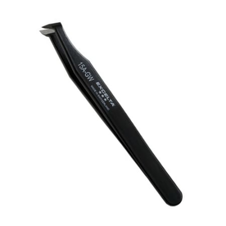 The image shown is representative of the product family and may not specifically be the individual item.  The 15A-GW angulated tip cutting tweezer is ideal for general purpose cutting of soft wire. This tool is considered a tip cutter in that the blade…