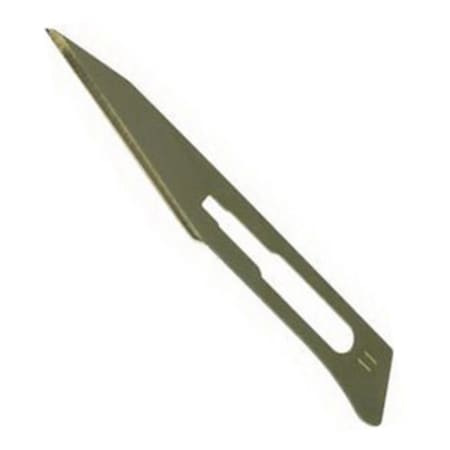 The image shown is representative of the product family and may not specifically be the individual item.  Excelta #11 Non-Sterile Scalpel Blade. - Excelta #11 Three Star Angled Non-Sterile Scalpel Blade, Stainless Steel Blade, Blade Type: Pointed.