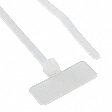 The image shown is representative of the product family and may not specifically be the individual item.  HellermannTyton natural 18 lb Identification cable ties feature an identification plate allowing wire and cable bundles to be easily marked and id…