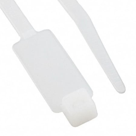 The image shown is representative of the product family and may not specifically be the individual item.  HellermannTyton natural 50 lb Identification cable ties feature an identification plate allowing wire and cable bundles to be easily marked and id…