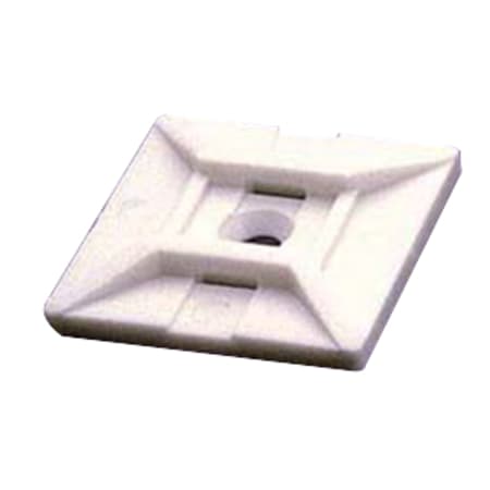 The image shown is representative of the product family and may not specifically be the individual item.  HellermannTyton 2-Way Opening Adhesive Fastened Cable Tie Mounting Base, Length: 1.115 Inch, Width: 1.115 Inch, Height: 0.23 Inch, Material: Polya…