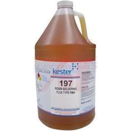 The image shown is representative of the product family and may not specifically be the individual item.  The Kester 197 mildly activated rosin liquid flux is a homogeneous solution of high quality purified grade WW rosin in a specially blended alcohol…