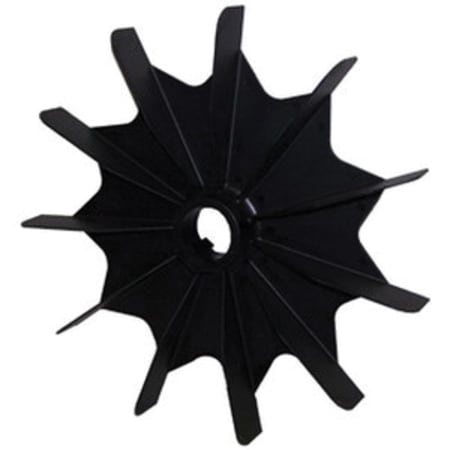 The image shown is representative of the product family and may not specifically be the individual item.  Leeson External Cooling Fan With Built In Key, Natural, 0.875 Inch x 6 Inch, Standard Enclosure, 0.875 Inch x 0.1875 Inch Hub Bore, Glass Filled N…