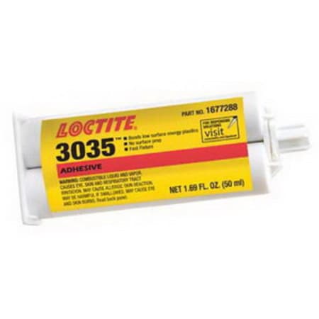 The image shown is representative of the product family and may not specifically be the individual item.  Loctite 3035 polyolefin bonder is an easy-to-use, 1:1 mix product that stores at room temperature and works where traditional low surface energy b…