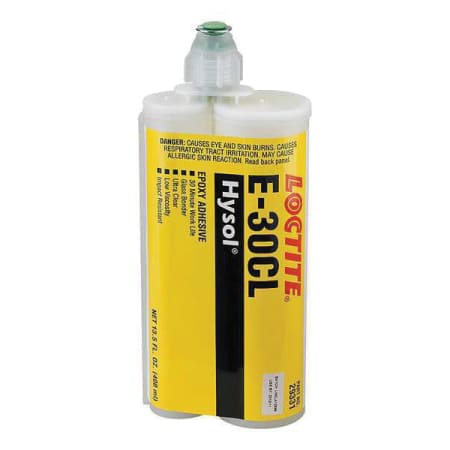 Loctite E-30CL Hysol® High Performance Epoxy Adhesive, 400mL Dual Cartridge,  Clear Yellow, 6/Case