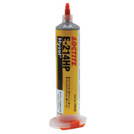 The image shown is representative of the product family and may not specifically be the individual item.  Loctite EA E-214HP is a light paste, industrial grade epoxy adhesive. When fully cured, the epoxy offers superior thermal shock resistance, excell…