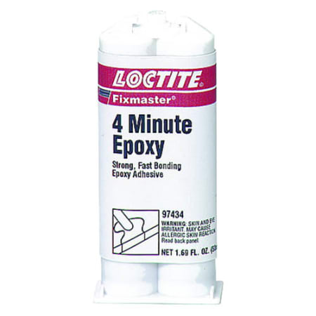 The image shown is representative of the product family and may not specifically be the individual item.  Loctite Fixmaster 4 min epoxy adhesive is a two-part super fast bonding adhesive. It is excellent for bonding metals, ceramics, wood, concrete and…