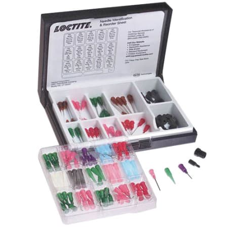 The image shown is representative of the product family and may not specifically be the individual item.  Loctite 98439 Dispensing Needle Kit. - Loctite Dispensing Needle Kit, Material: Polypropylene, Stainless Steel.