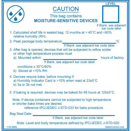 SCS Humidity Indicator Card 2 x 3 Inch, Can of 125